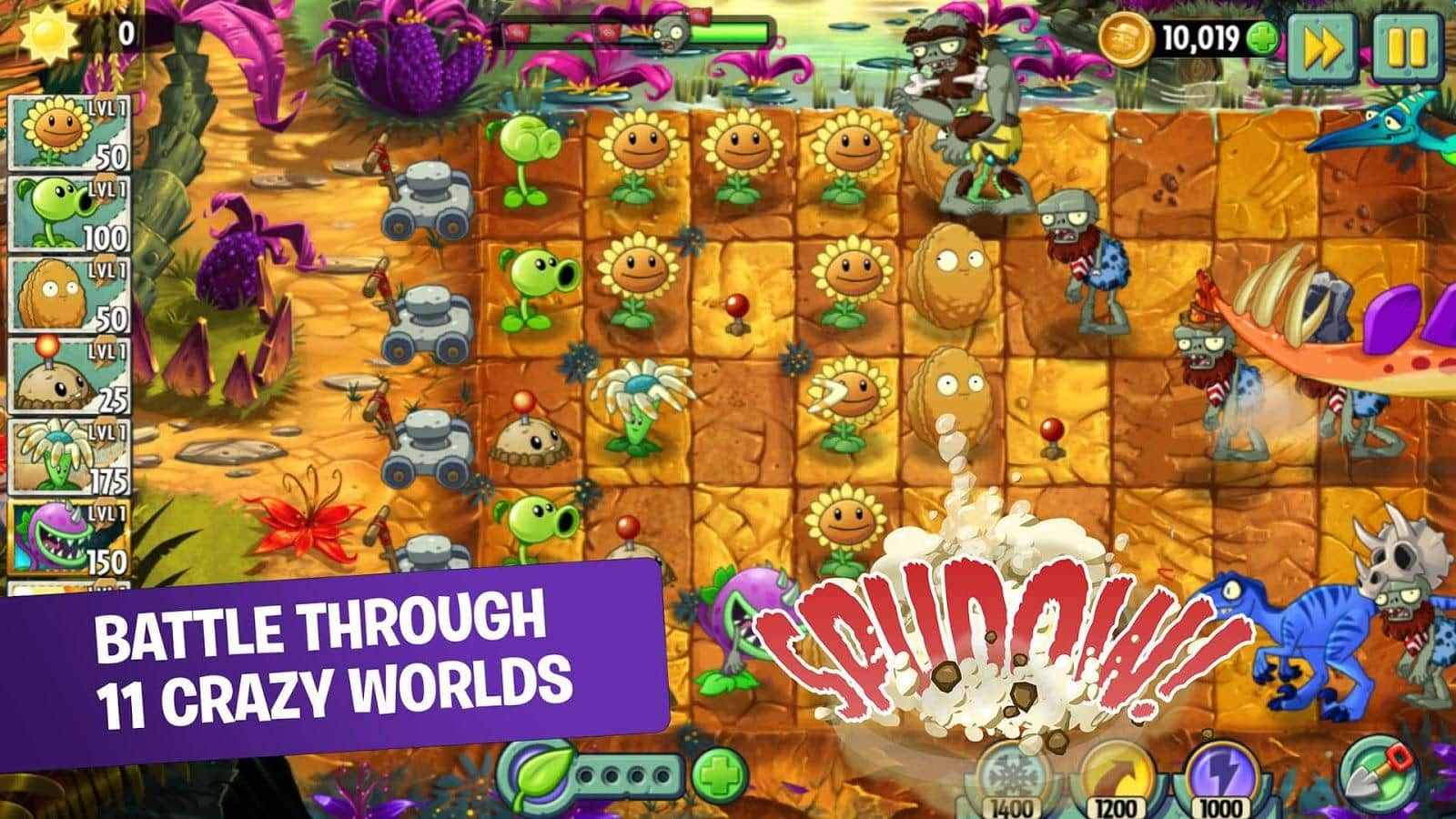 Plants vs Zombies 2 скачать 11.4.1 (Мод меню) APK на Android