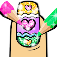 Nail Art Color Glitter Girls Coloring Book